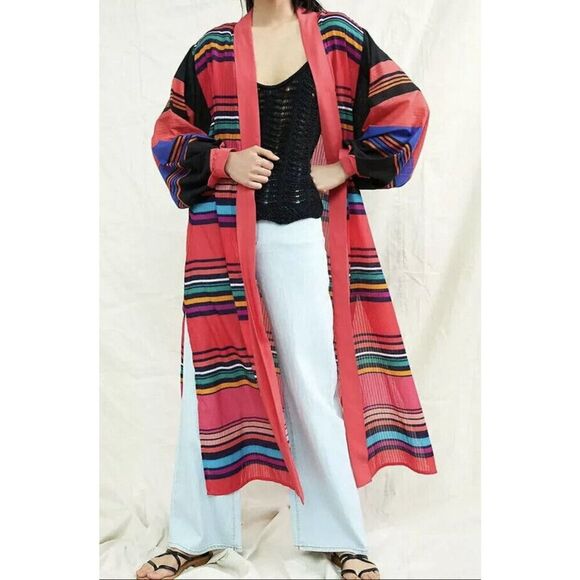 Anthropologie Conditions Apply One Size Striped Colorful Open Front - Picture 1 of 8